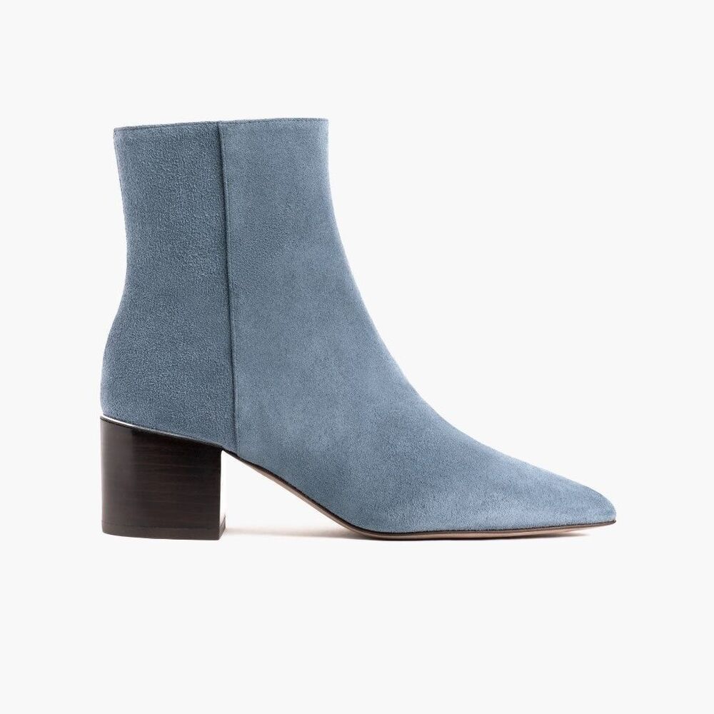 Thursday Lily Pointed Toe Blue Suede Chelsea Boots Size 9.5
